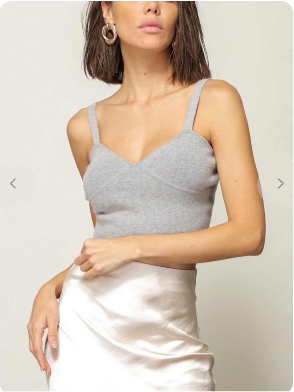 NWT line and dot “Bianca” Bustier-style Sweater Cami - Gray - L